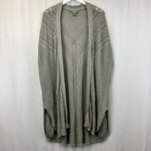 Natural Reflections Womens Cardigan Gray Long Sleeve Open Front Knit Large